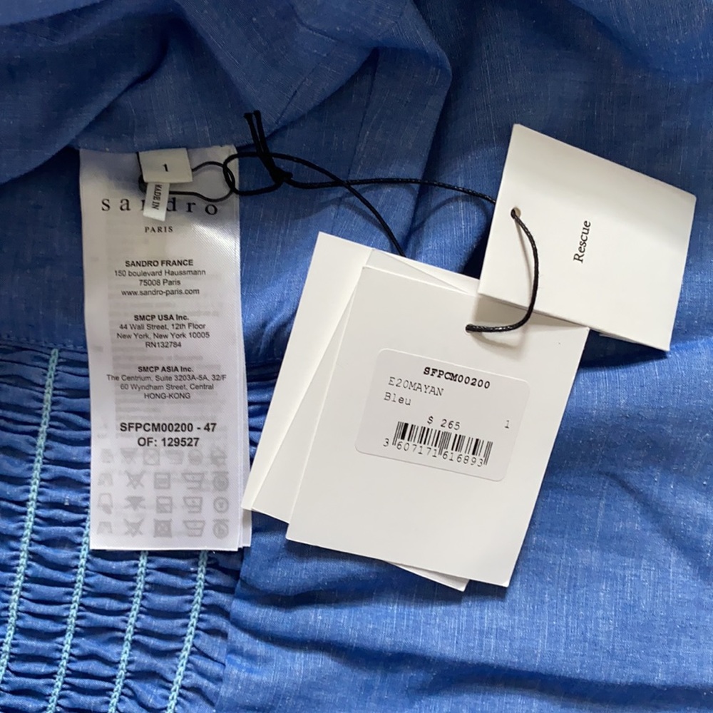 Sandro Chambray Puff-Sleeve Too - Picture 6 of 10